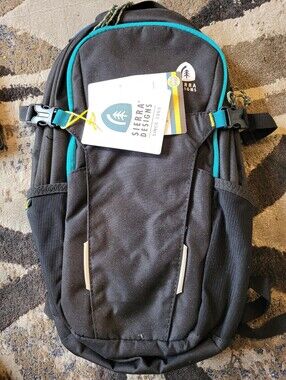 Sierra Designs Unisex Black Backpack with Teal Trim UNISEX